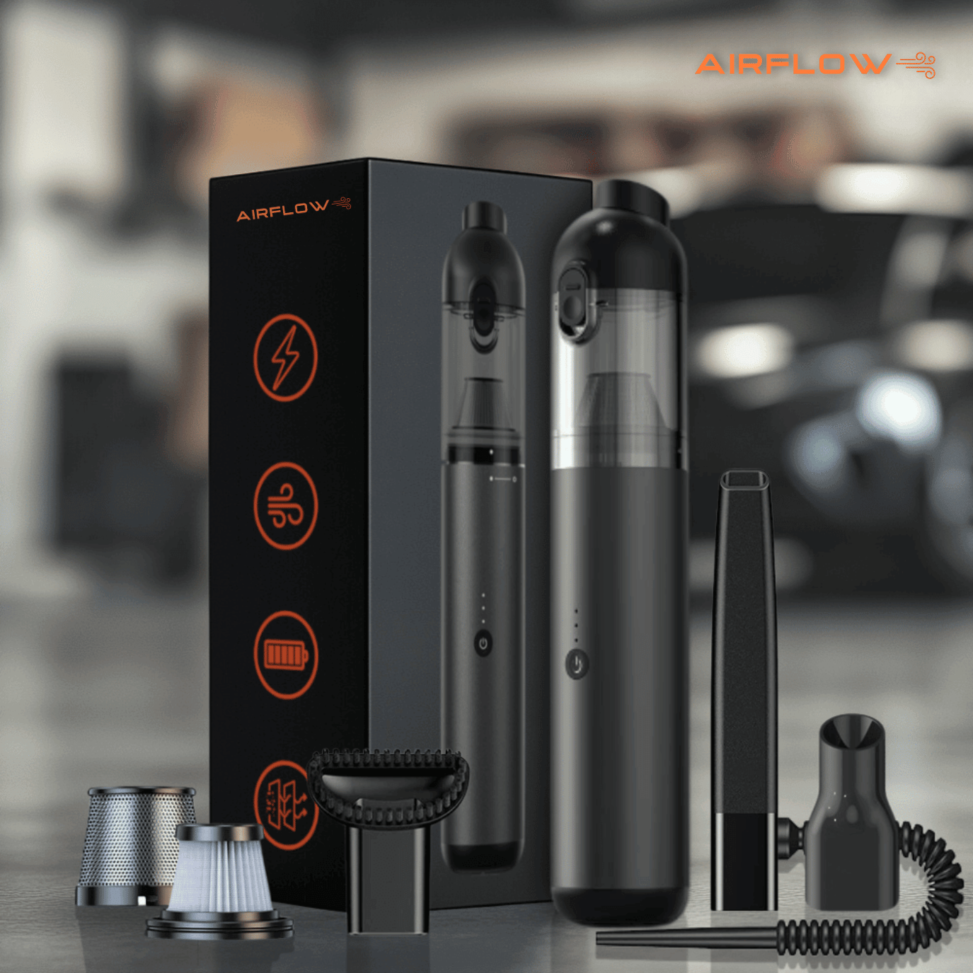 AirFlow™ -  L’aspirateur à main sans fil innovant pour voiture