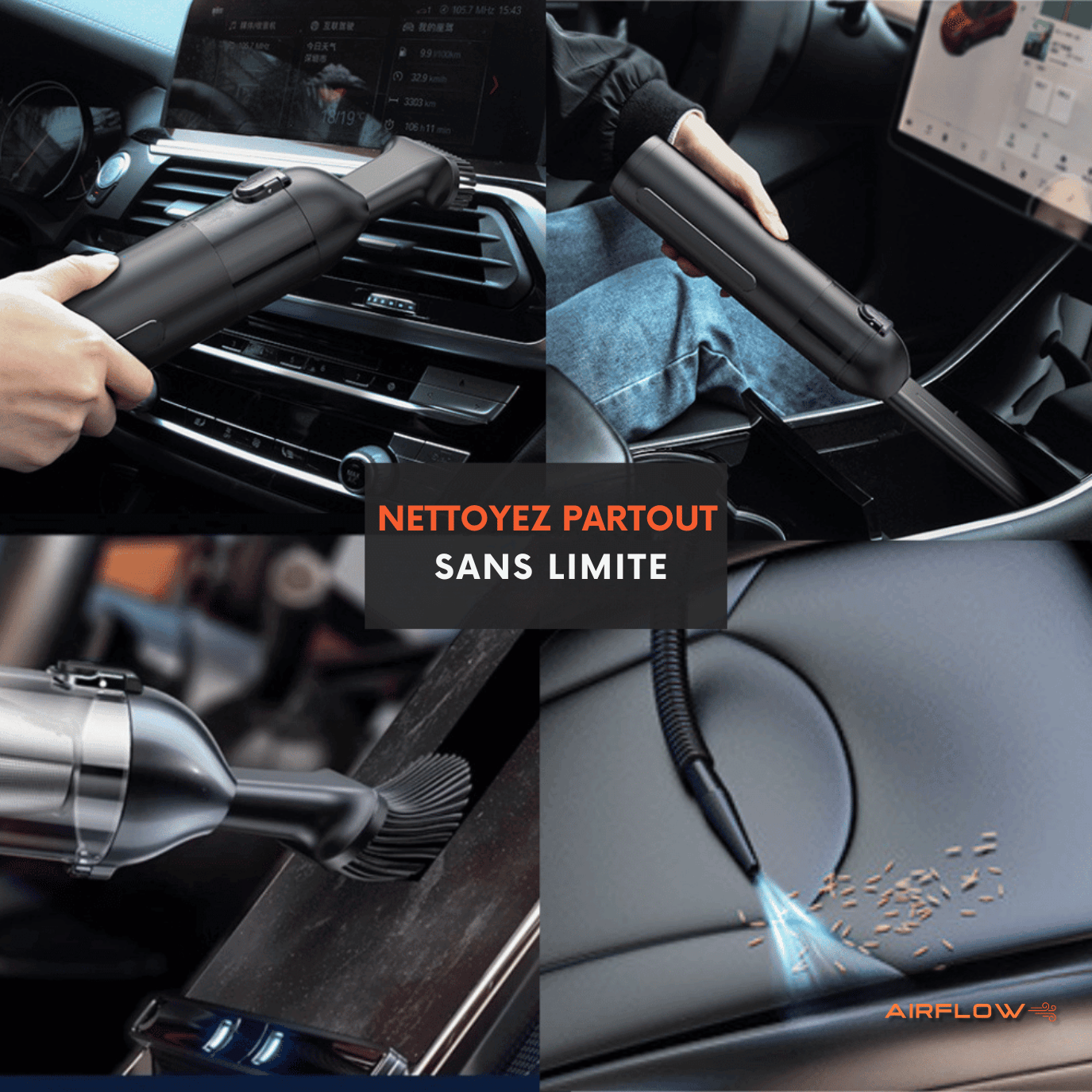 AirFlow™ -  L’aspirateur à main sans fil innovant pour voiture