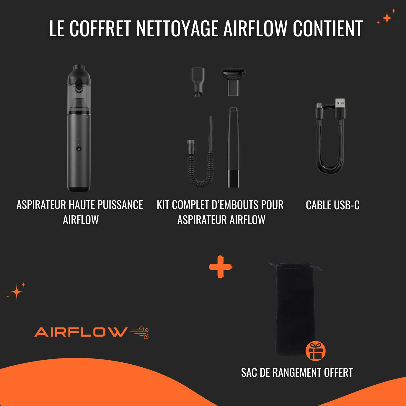AirFlow™ -  L’aspirateur à main sans fil innovant pour voiture